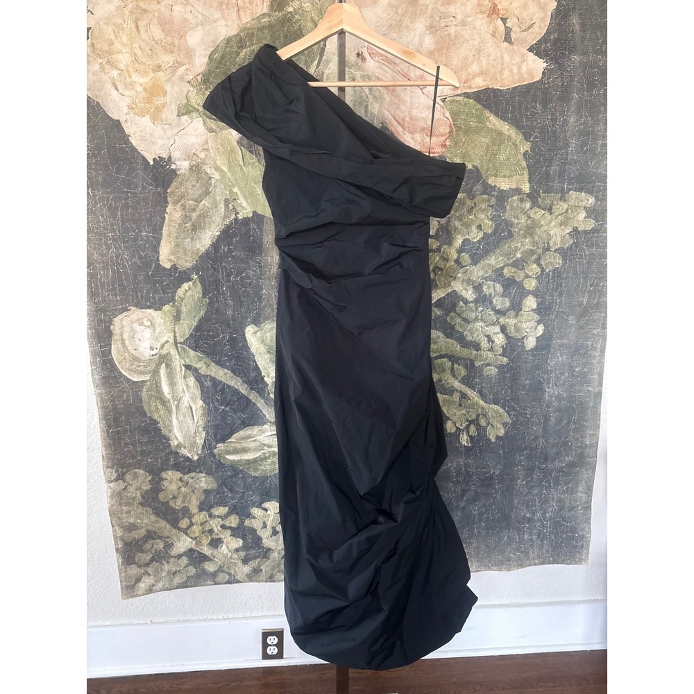 Co‎ Off The Shoulder Pintuck Draped Midi Dress Black Size XS - Picture 9 of 11